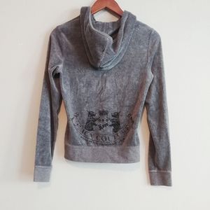 Juicy Couture Grey Velour Zip Up Hoodie